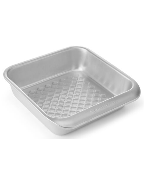 Plat à gâteaux carré Recycled Aluminium argenté - 24.1x22.3x5.7 cm