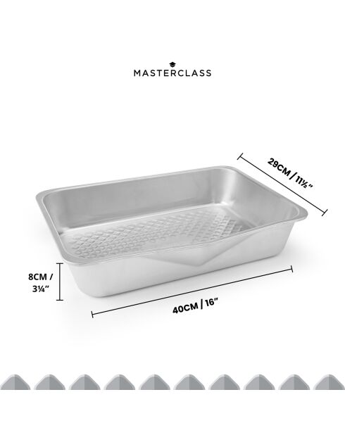 Plat à rôtir Recycled Aluminium argenté - 40.5x29x8 cm