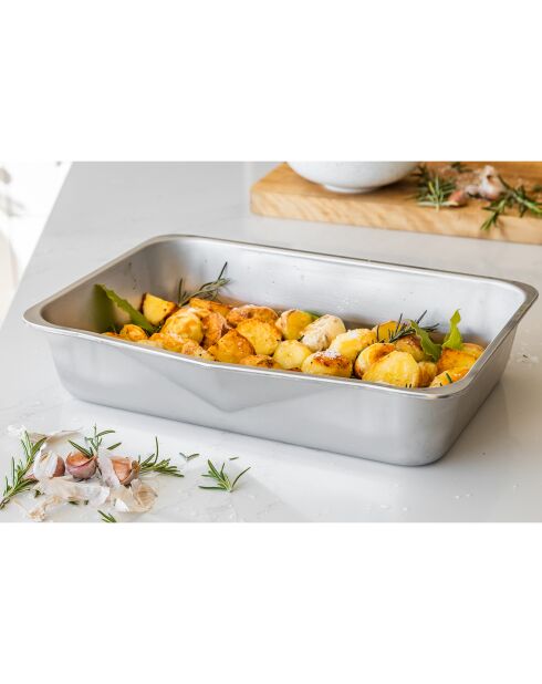 Plat à rôtir Recycled Aluminium argenté - 40.5x29x8 cm