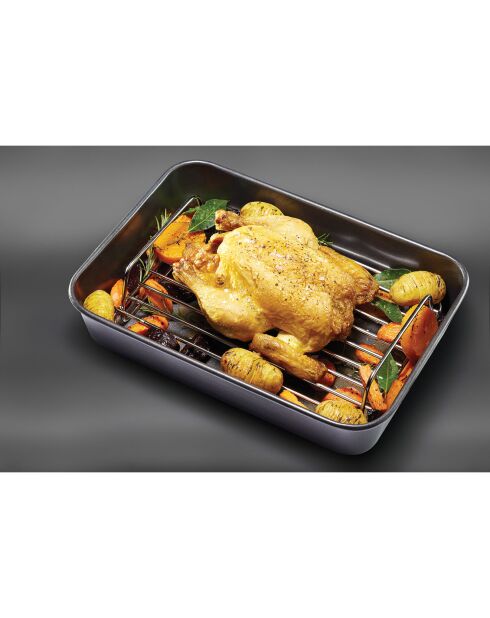 Plat à Rôtir argenté - 33x23.6x8.2 cm