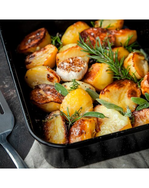 Plat de cuisson noir - 34x26x7 cm