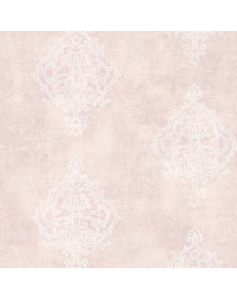 Papier peint Prague Ornements Places Rose - 53 x 1005 cm