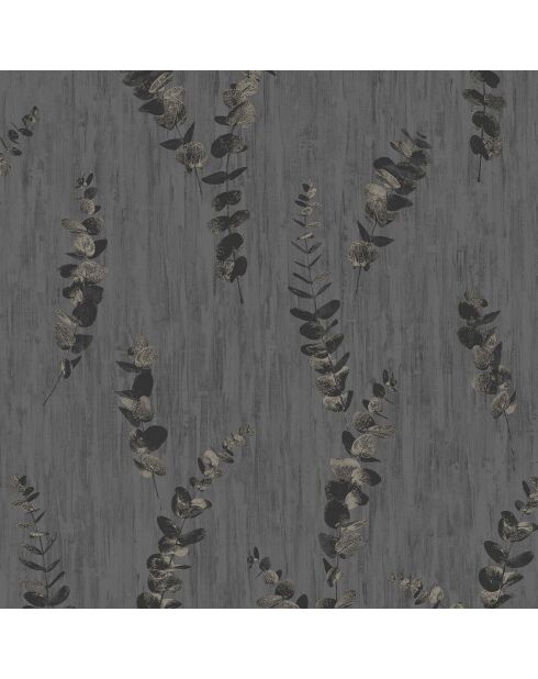 Papier peint Panama Eucalyptus Noir - 53 x 1005 cm