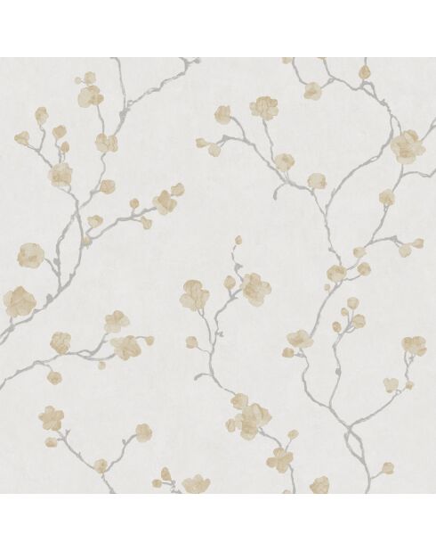 Papier peint Natsu Hanami Beige/Gris - 53 x 1005 cm