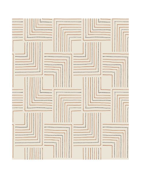 Papier peint Nangara Tingari Noir/Blanc - 53 x 1005 cm