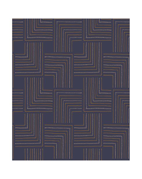 Papier peint Nangara Tingari Bleu Nuit - 53 x 1005 cm
