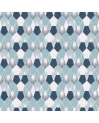 Papier peint Jungle Hamac Bleu Nuit/Bleu Clair - 53 x 1005 cm