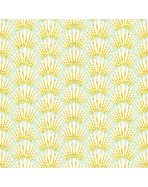 Papier peint Jungle Canopee Jaune/Mint - 53 x 1005 cm
