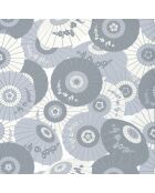 Papier peint Hanami Wagaza Gris Clair/Gris Foncé/Argenté - 53 x 1005 cm