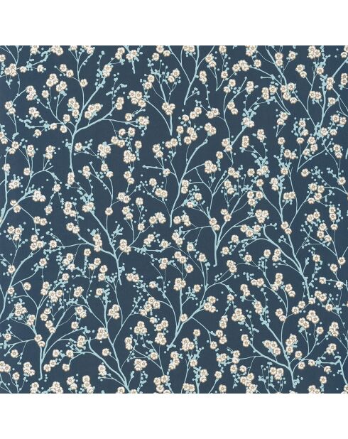 Papier peint Hanami Sakura Gris Anthracite/Bleu Clair/Gold - 53 x 1005 cm