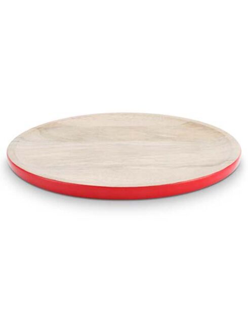 Plato de madera esmaltado rojo Blushing Birds - 30x30 cm