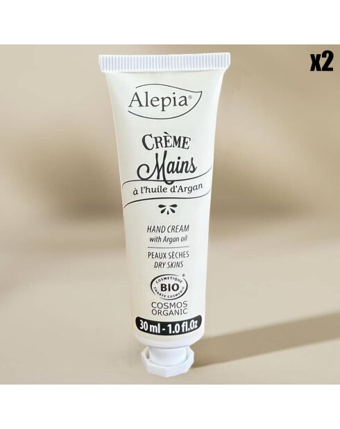 2 handcrèmes met biologische arganolie - 30 ml x2