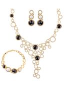 Parure Vidomi doré/noir/blanc