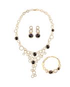 Parure Vidomi doré/noir/blanc