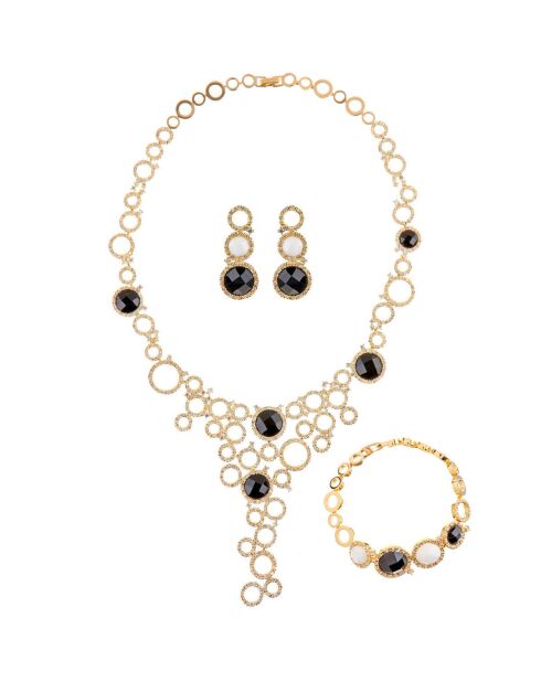 Parure Vidomi doré/noir/blanc