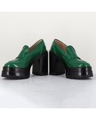 Mocassins en Cuir verni Tasky verts - Talon 12 cm