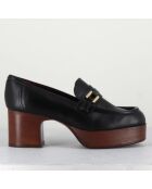 Mocassins en Cuir Mokac noirs - Talon 6 cm