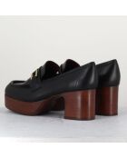 Mocassins en Cuir Mokac noirs - Talon 6 cm