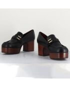 Mocassins en Cuir Mokac noirs - Talon 6 cm