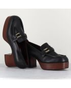 Mocassins en Cuir Mokac noirs - Talon 6 cm