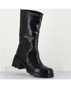 Bikers en Cuir noires - Talon 6.5 cm