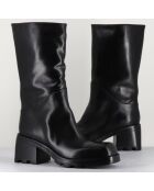 Bikers en Cuir noires - Talon 6.5 cm