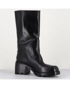 Bikers en Cuir noires - Talon 6.5 cm