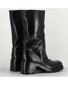 Bikers en Cuir noires - Talon 6.5 cm