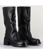 Bikers en Cuir noires - Talon 6.5 cm