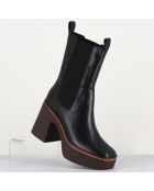 Chelsea boots en Cuir Carla noires - Talon 9 cm