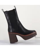 Chelsea boots en Cuir Carla noires - Talon 9 cm