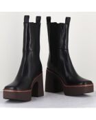 Chelsea boots en Cuir Carla noires - Talon 9 cm