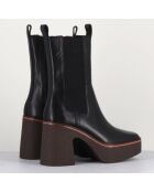 Chelsea boots en Cuir Carla noires - Talon 9 cm