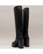 Bottes en Cuir noires - Talon 10 cm