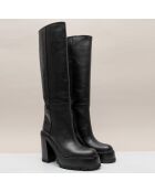 Bottes en Cuir noires - Talon 10 cm