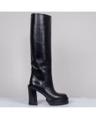 Bottes en Cuir noires - Talon 10 cm