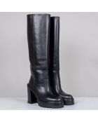 Bottes en Cuir noires - Talon 10 cm