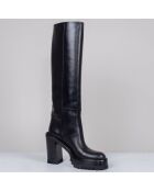 Bottes en Cuir noires - Talon 10 cm