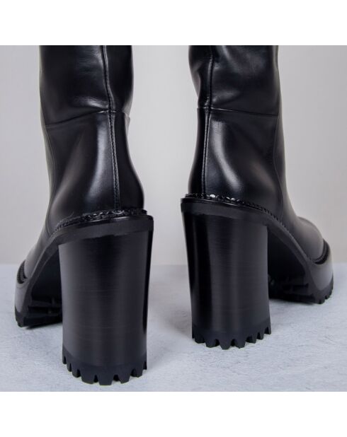 Bottes en Cuir noires - Talon 10 cm