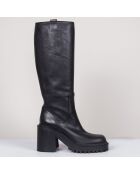 Bottes en Cuir noires - Talon 8 cm