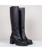 Bottes en Cuir noires - Talon 8 cm