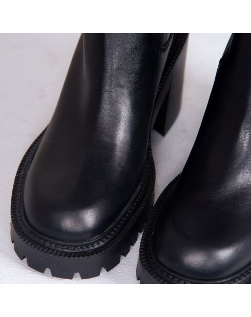 Bottes en Cuir noires - Talon 8 cm