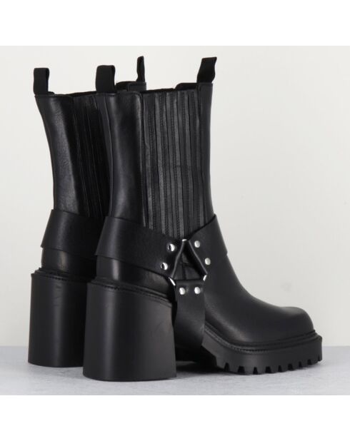 Boots en Cuir noires - Talon 8 cm