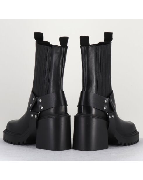 Boots en Cuir noires - Talon 8 cm
