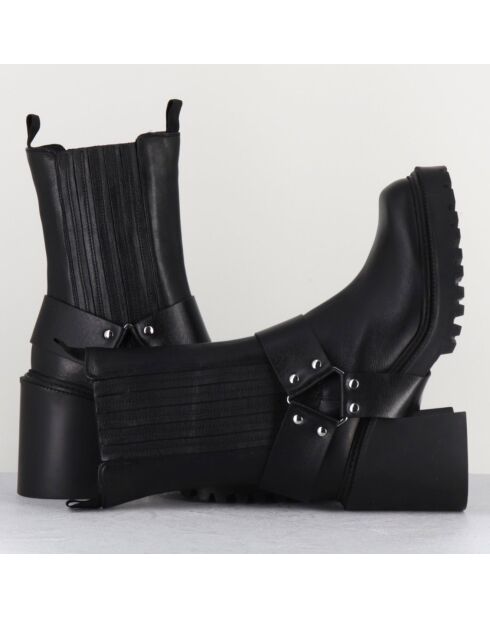 Boots en Cuir noires - Talon 8 cm
