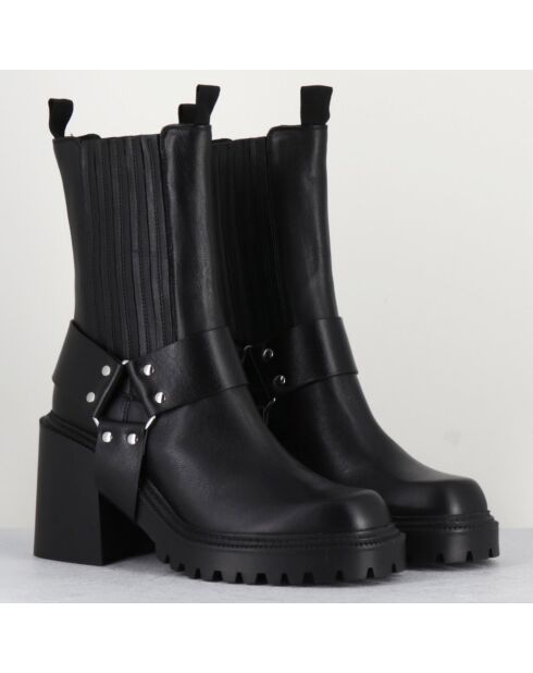 Boots en Cuir noires - Talon 8 cm