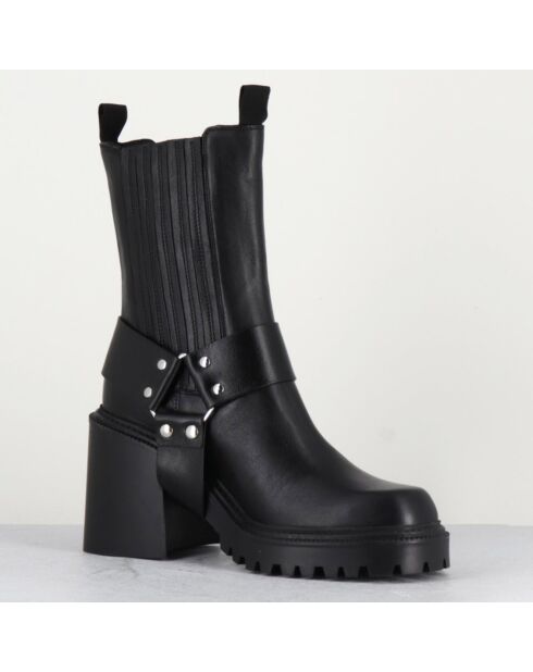 Boots en Cuir noires - Talon 8 cm