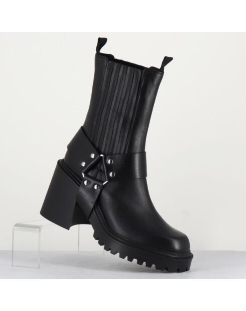 Boots en Cuir noires - Talon 8 cm