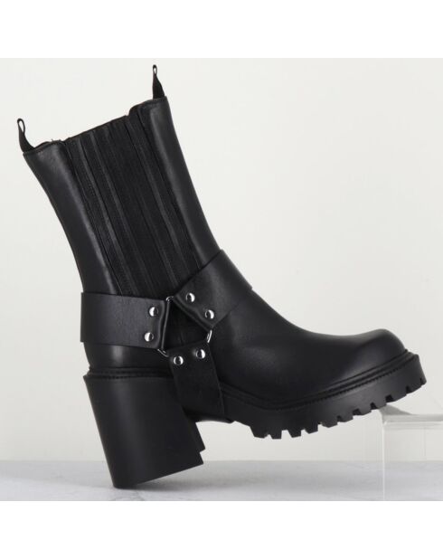 Boots en Cuir noires - Talon 8 cm