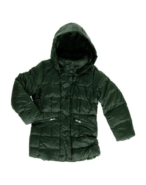 Doudoune de Ski mi-longue chaude kaki/gris